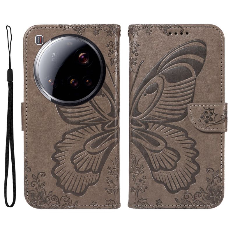 Læder Cover Xiaomi 15 Ultra Sommerfugledesign