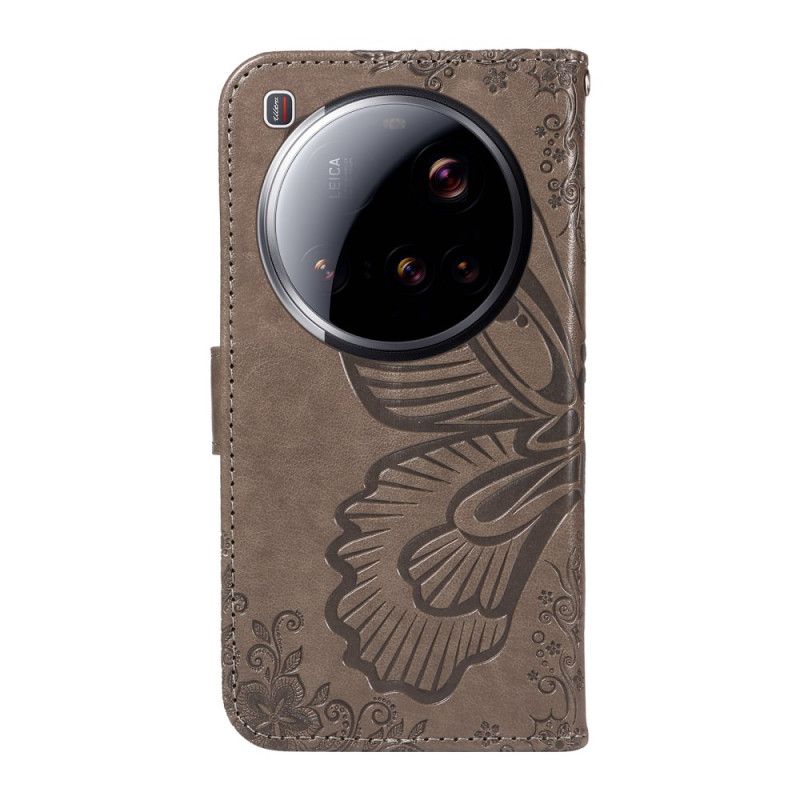 Læder Cover Xiaomi 15 Ultra Sommerfugledesign