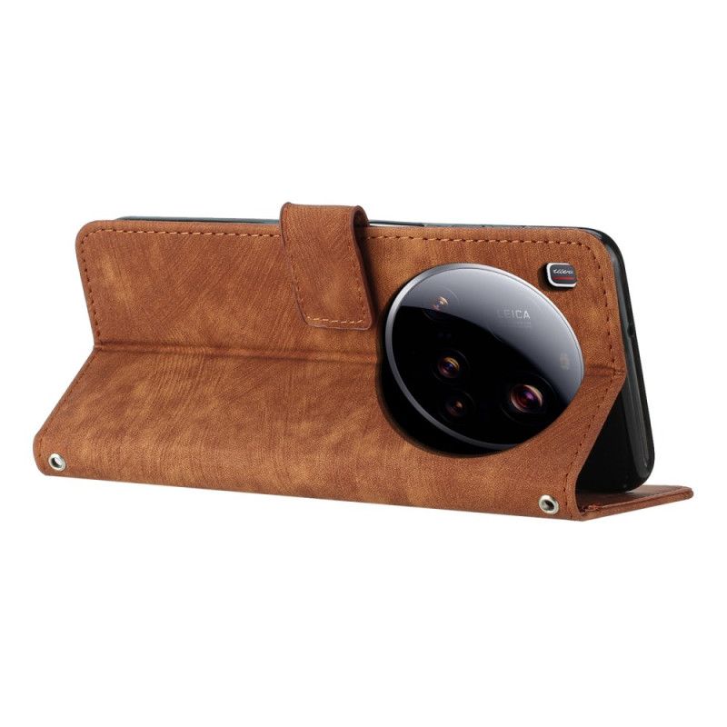 Læder Cover Xiaomi 15 Ultra Telefon Etui Linjedesign