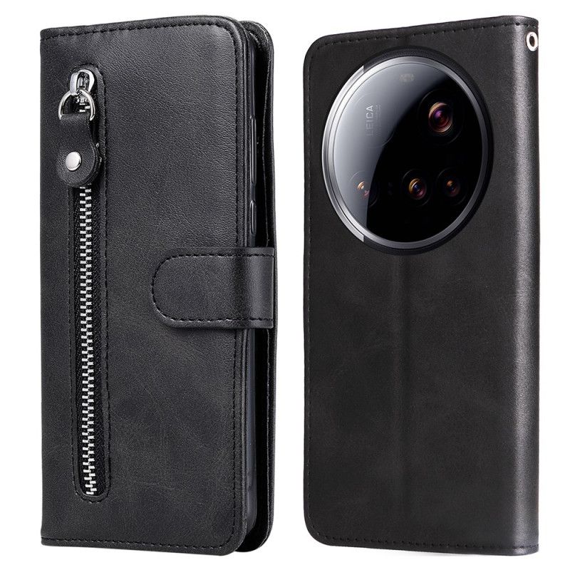 Læder Cover Xiaomi 15 Ultra Telefon Etui Lynlåspung