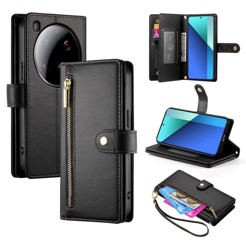 Læder Cover Xiaomi 15 Ultra Telefon Etui Pung Med Rem Og Skulderrem