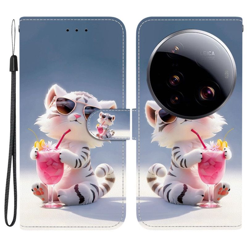 Læder Cover Xiaomi 15 Ultra Telefon Etui Tegneserietiger