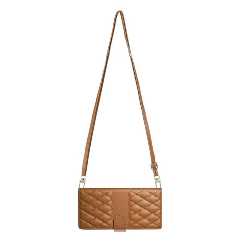 Flip Cover Realme 14 Pro Plus 5g Quiltet Med Rem Og Skulderrem