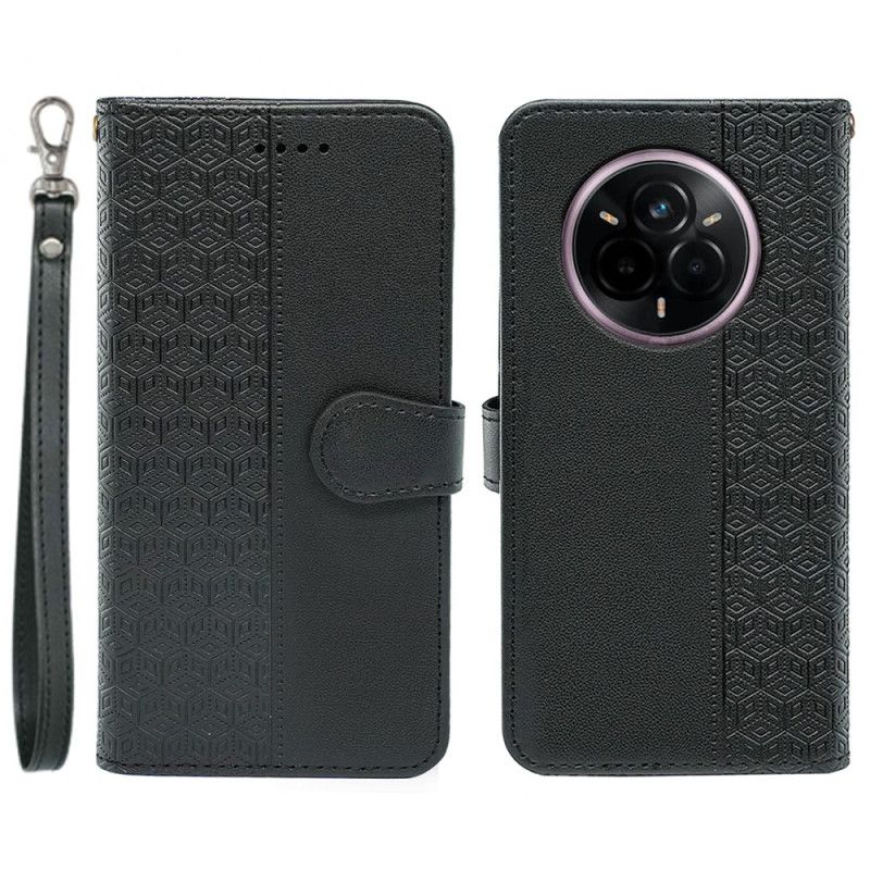 Flip Cover Realme 14 Pro Plus 5g Rem Med Kubisk Mønster