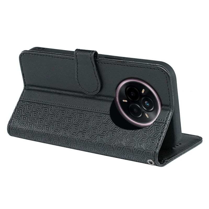 Flip Cover Realme 14 Pro Plus 5g Rem Med Kubisk Mønster