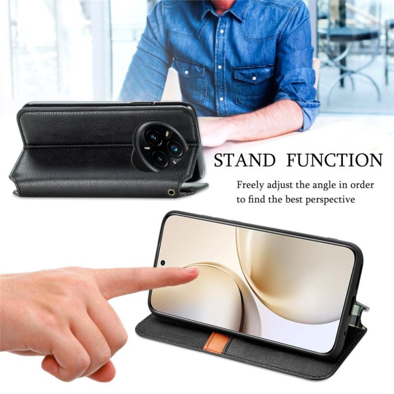 Flip Cover Til Realme 14 Pro Plus 5g Vintage Ruskindseffekt