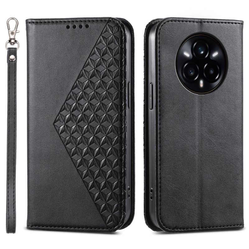 Læder Cover Realme 14 Pro Plus 5g Tekstureret Med Rem