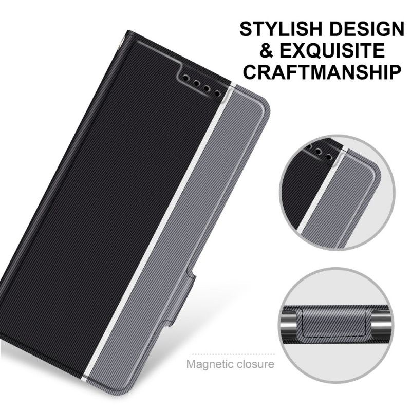 Læder Cover Sony Xperia 8 Sort Mobilcover Tofarvet Kunstlæder