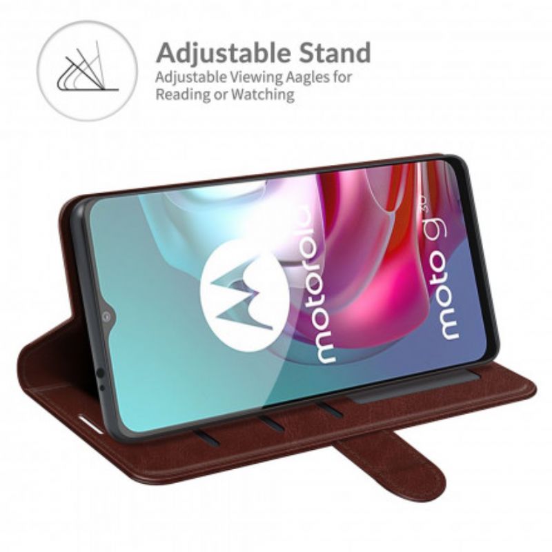 Flip Cover Til Moto G30 / G10 Lædereffektdesign