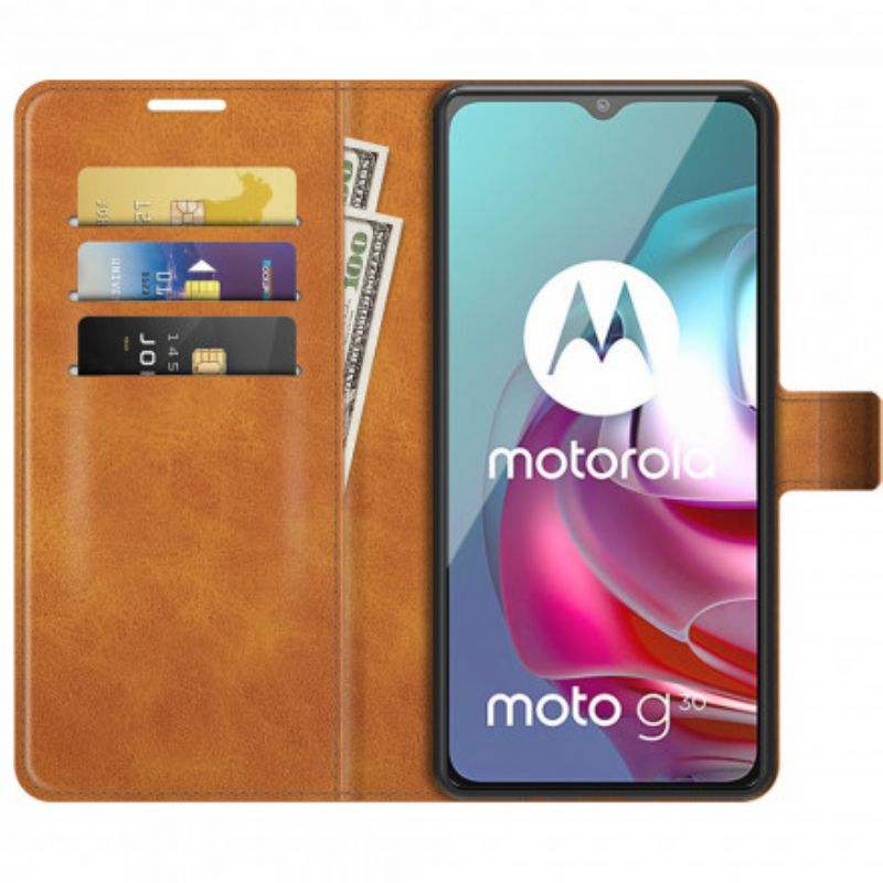 Læder Cover Moto G30 / G10 Telefon Etui Magnetisk Lås