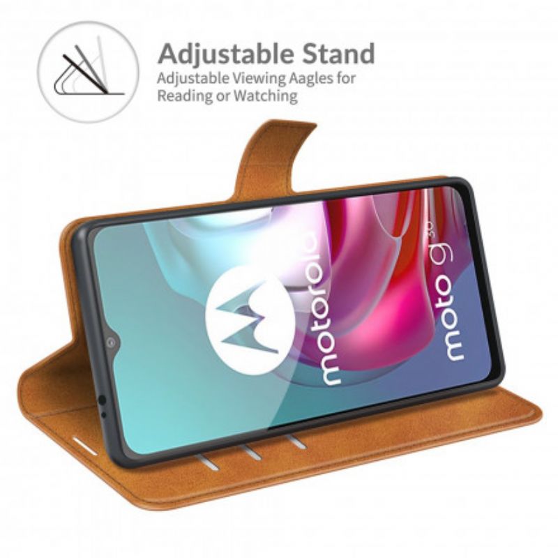 Læder Cover Moto G30 / G10 Telefon Etui Magnetisk Lås