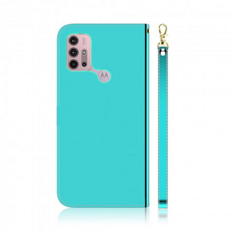 Læder Cover Moto G30 / G10 Telefon Etui Spejlcover I Imiteret Læder