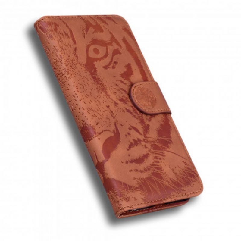 Læder Cover Moto G30 / G10 Telefon Etui Tiger Face Print