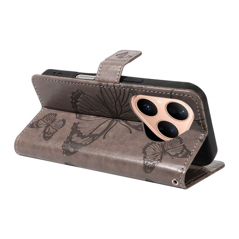 Flip Cover Til Huawei Pura 80 Store Sommerfugle