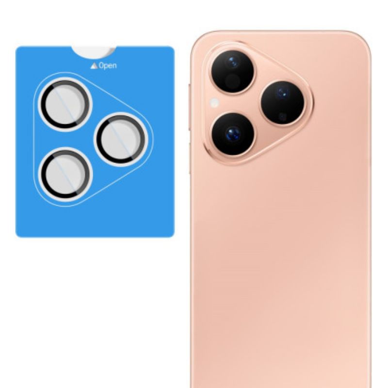 Hærdet Glaslinsebeskytter Til Huawei Pura 80 Selvpositionerende Ramme (sorte Cirkler)