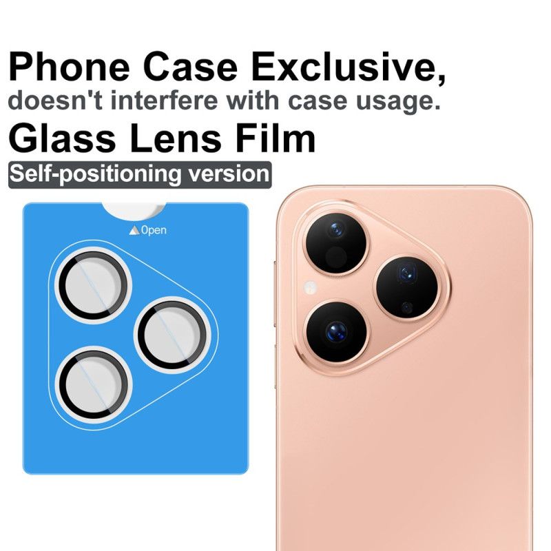 Hærdet Glaslinsebeskytter Til Huawei Pura 80 Selvpositionerende Ramme (sorte Cirkler)