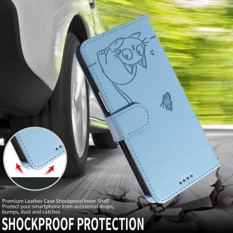 Læder Cover Huawei Pura 80 Telefon Etui Heldig Kat