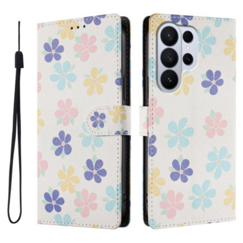 Flip Cover Samsung Galaxy S26 Ultra Farverige Blomster