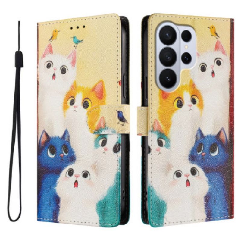 Flip Cover Samsung Galaxy S26 Ultra Farverige Katte