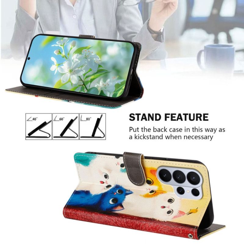 Flip Cover Samsung Galaxy S26 Ultra Farverige Katte