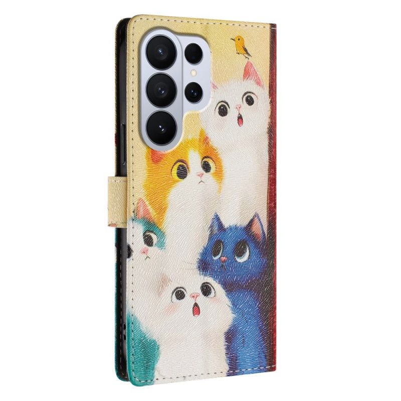 Flip Cover Samsung Galaxy S26 Ultra Farverige Katte