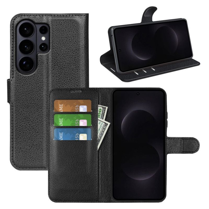 Flip Cover Samsung Galaxy S26 Ultra Litchi-kunstlæder