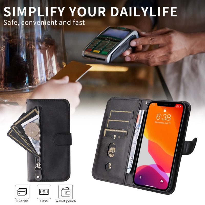 Læder Cover Samsung Galaxy S26 Ultra Lomme Med Lynlås