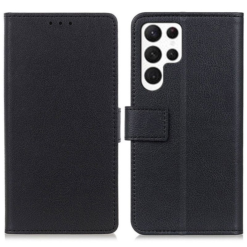 Læder Cover Samsung Galaxy S26 Ultra Telefon Etui Klassisk Sort