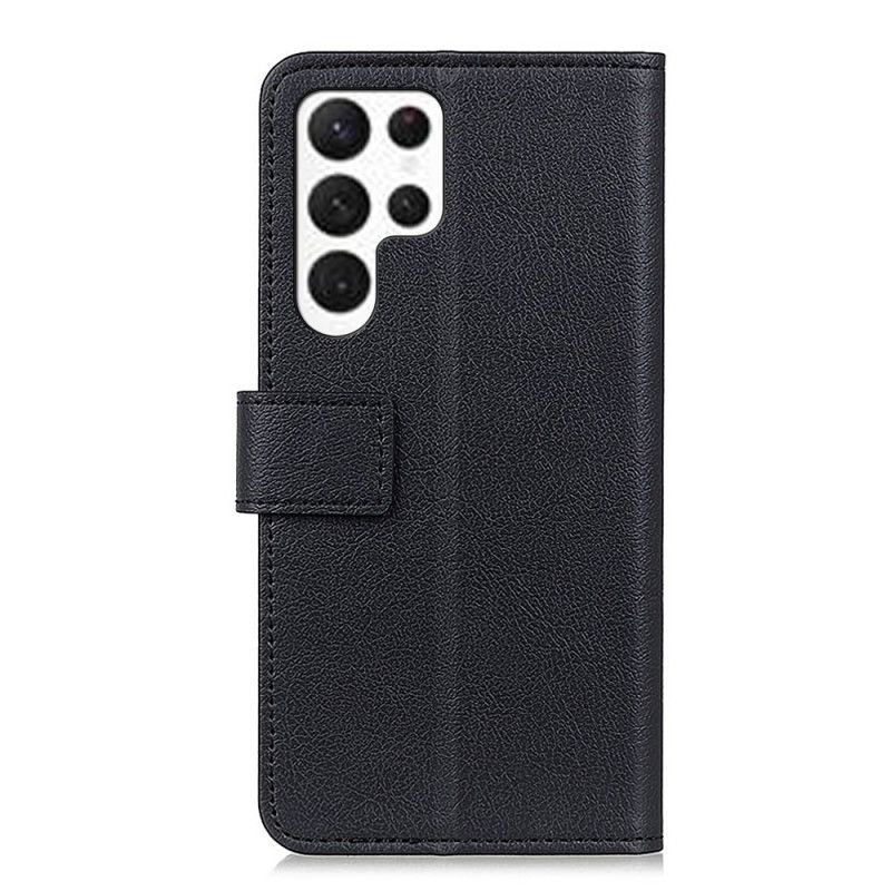 Læder Cover Samsung Galaxy S26 Ultra Telefon Etui Klassisk Sort