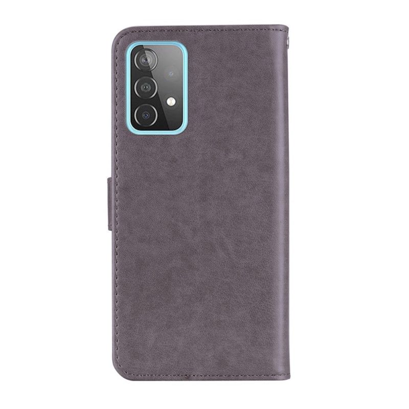 Flip Cover Samsung Galaxy A52 4G / A52 5G Grå Uglemandala Og G-Streng