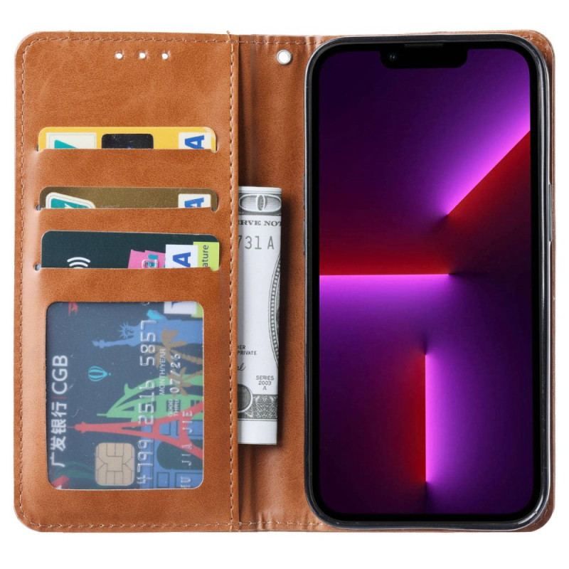 Cover iPhone 14 Pro Max Flip Cover Kortholder I Imiteret Læder