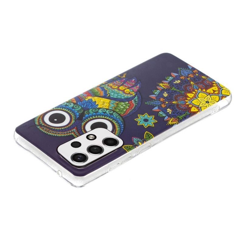 Cover Samsung Galaxy A53 5G Fluorescerende Ugle Mandala