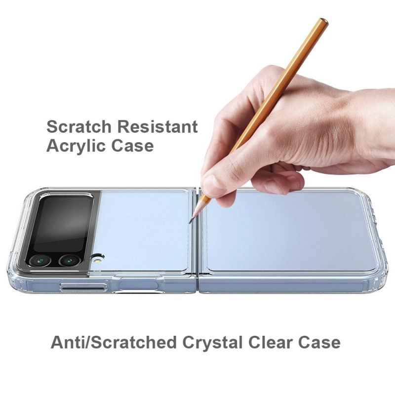 Cover Samsung Galaxy Z Flip 4 Flip Cover Transparent Forstærket Kontur