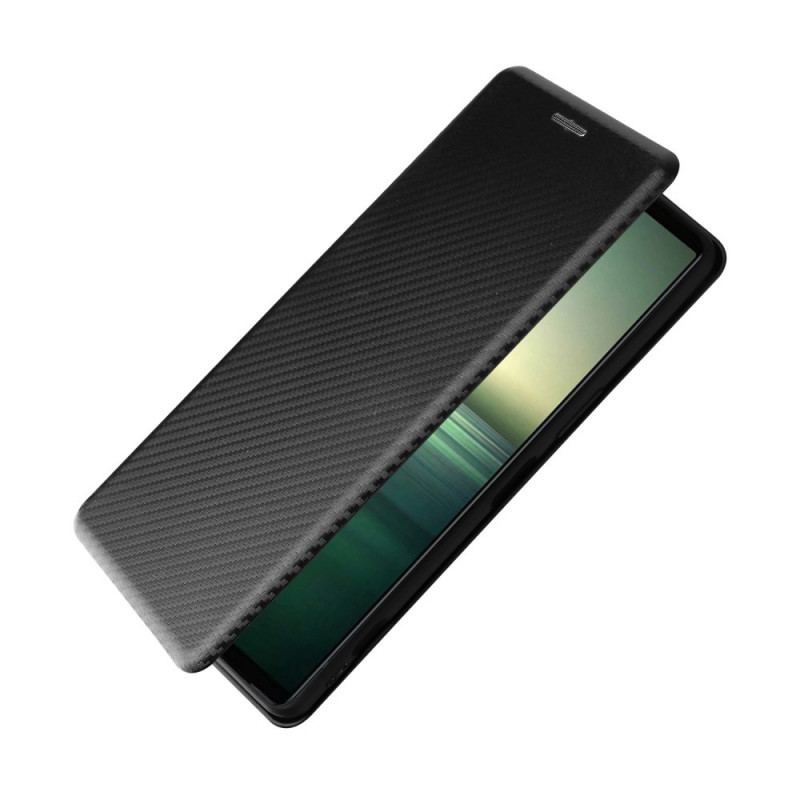 Cover Sony Xperia 1 IV Flip Cover Kulfiber Tekstur