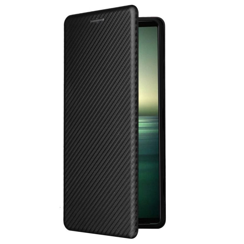 Cover Sony Xperia 1 IV Flip Cover Kulfiber Tekstur