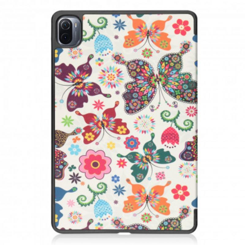 Smart Etui Xiaomi Pad 5 Vintage Blomsterpenneholder