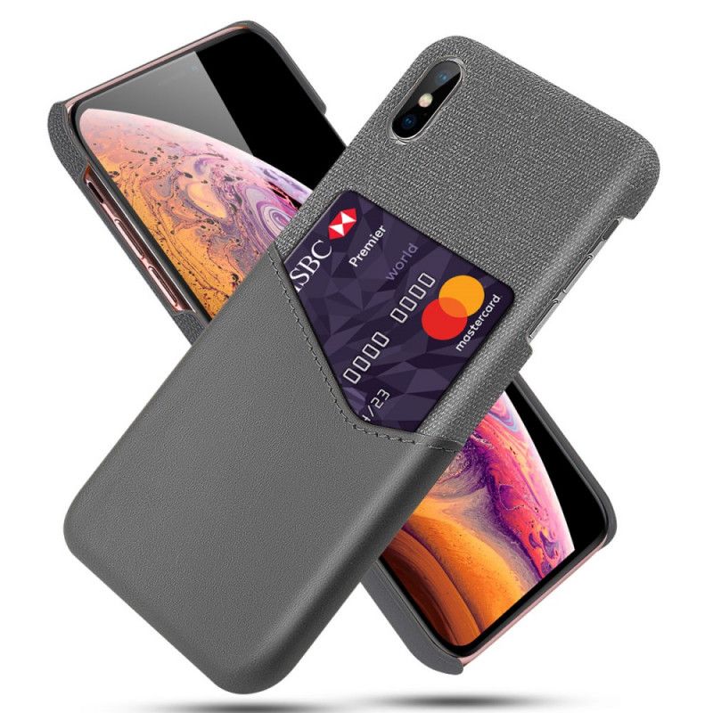 Cover for iPhone XS Max Sort Ksq Kortholder