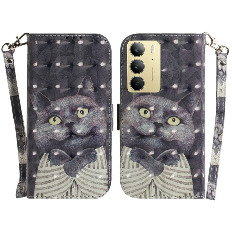 Flip Cover Realme C75 Grå Kattesnor