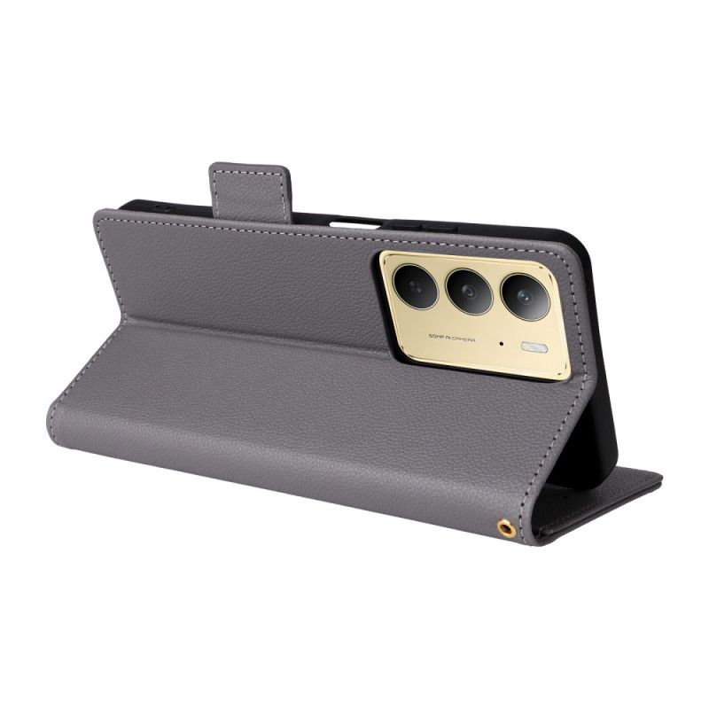 Flip Cover Realme C75 Litchi Kunstlæder Med Rem