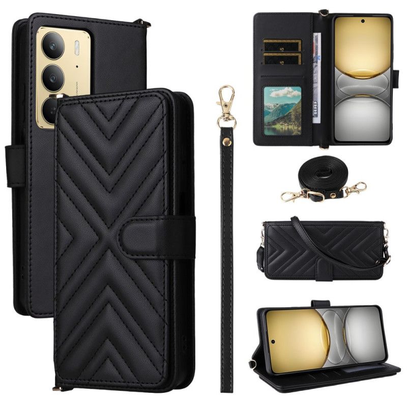 Flip Cover Realme C75 Premium Design Med Rem Og Skulderrem