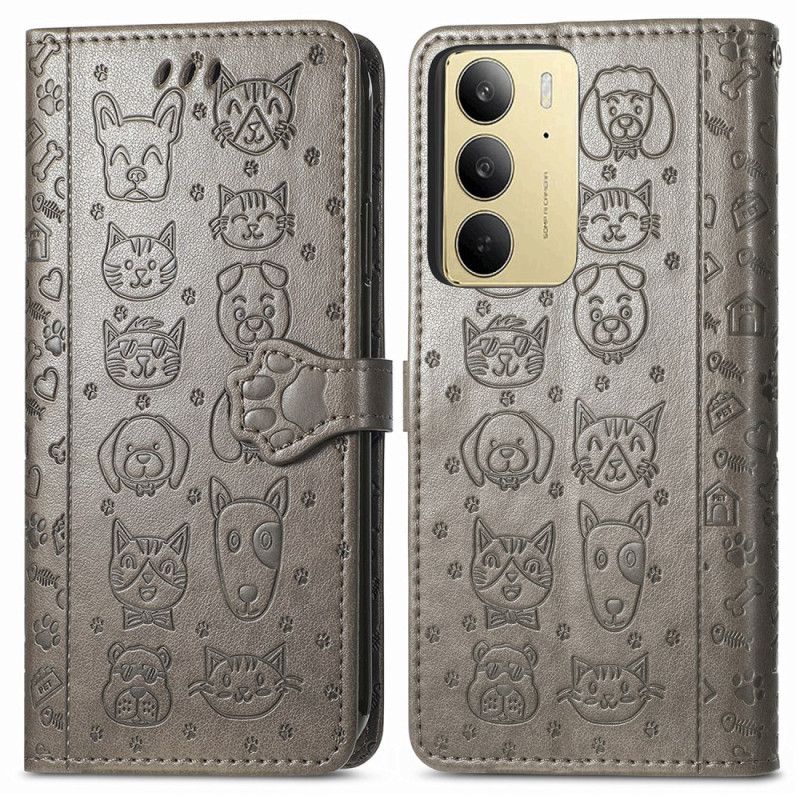 Flip Cover Til Realme C75 Animerede Dyr