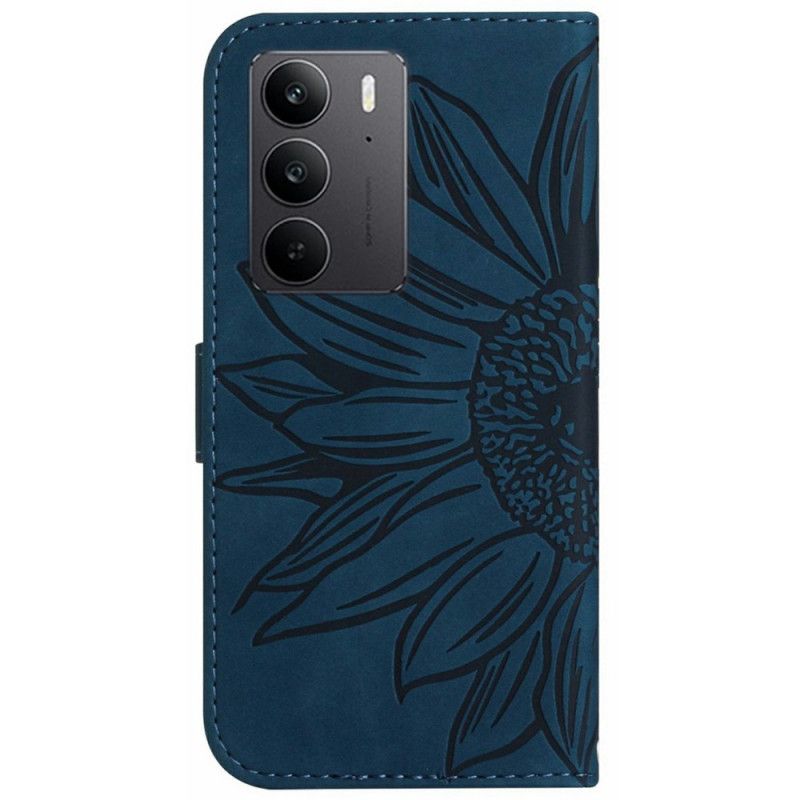 Flip Cover Til Realme C75 Skuldertaske Med Sommerfugleprint