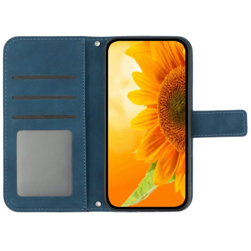 Flip Cover Til Realme C75 Skuldertaske Med Sommerfugleprint