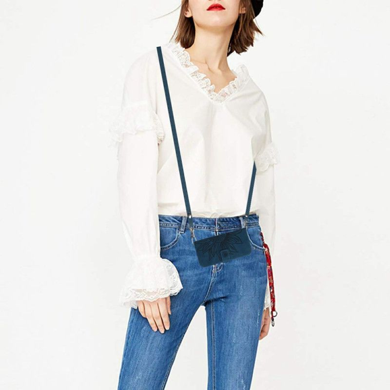 Flip Cover Til Realme C75 Skuldertaske Med Sommerfugleprint