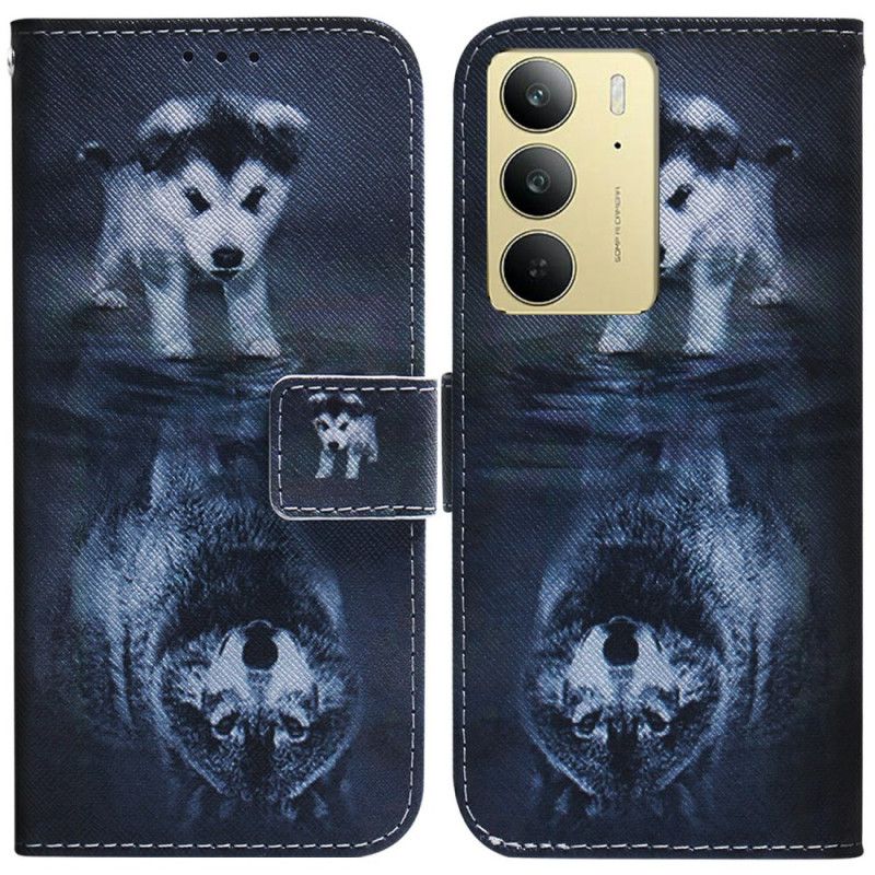 Læder Cover Realme C75 Hvalpedrøm