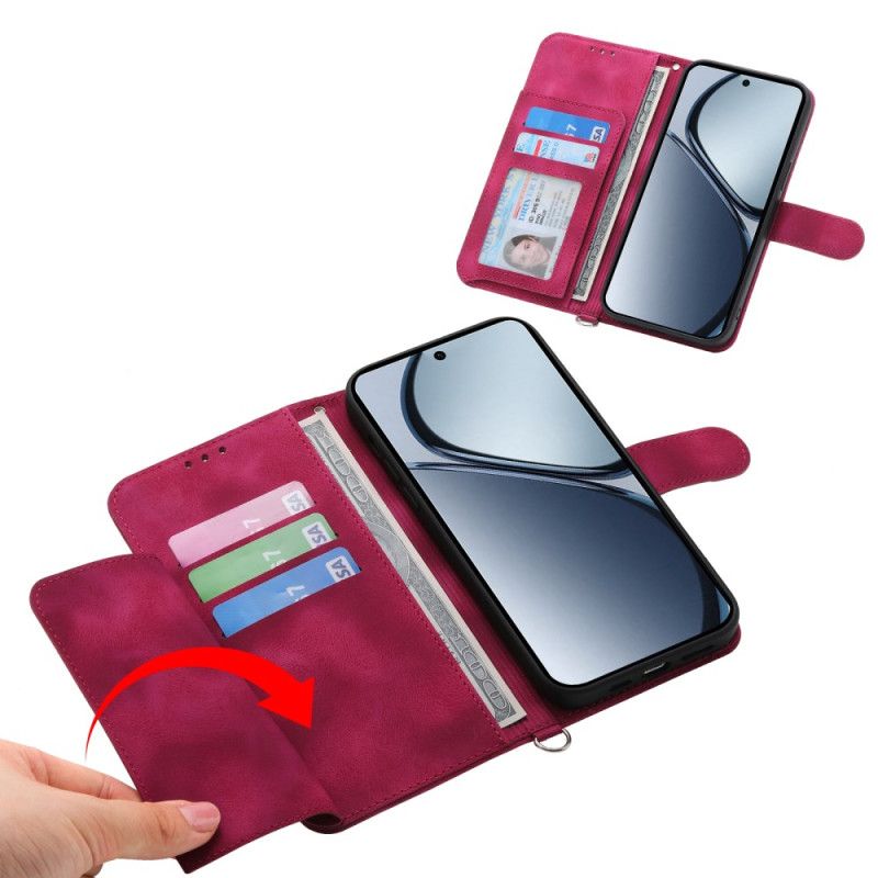 Læder Cover Realme C75 Ruskindsblondereffekt Med Rem Og Skulderrem