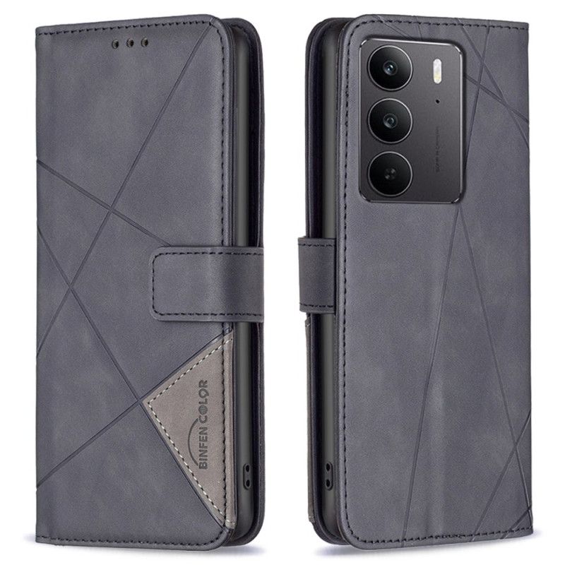 Læder Cover Realme C75 Telefon Etui Geometrisk Mønster Binfen Farve