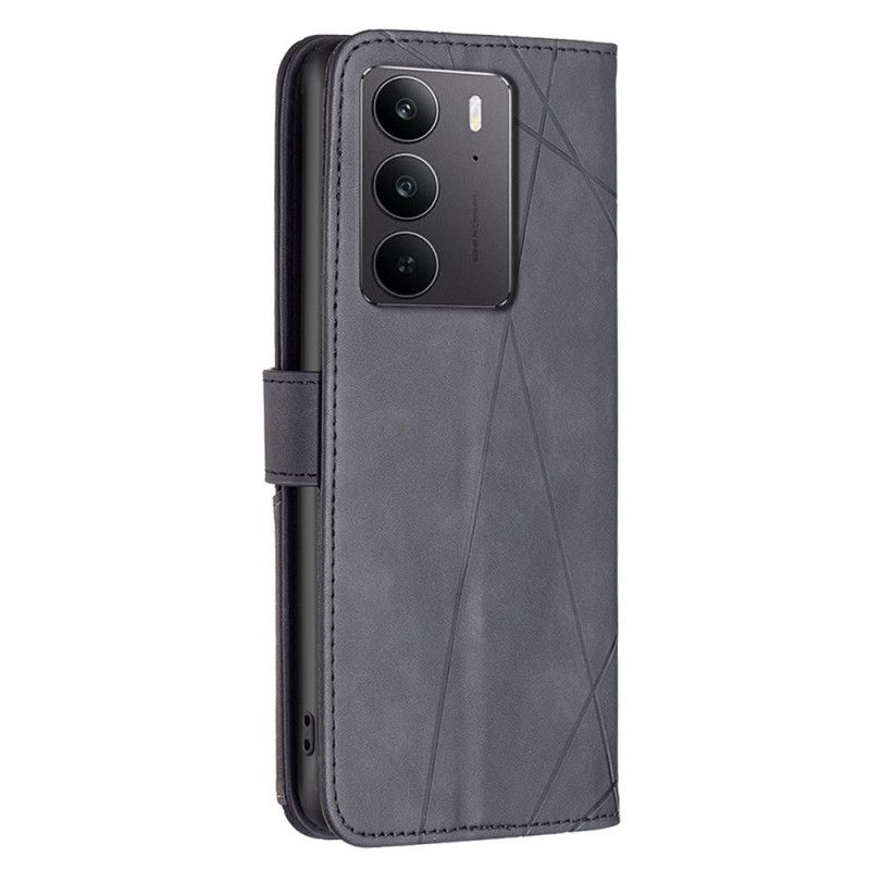Læder Cover Realme C75 Telefon Etui Geometrisk Mønster Binfen Farve