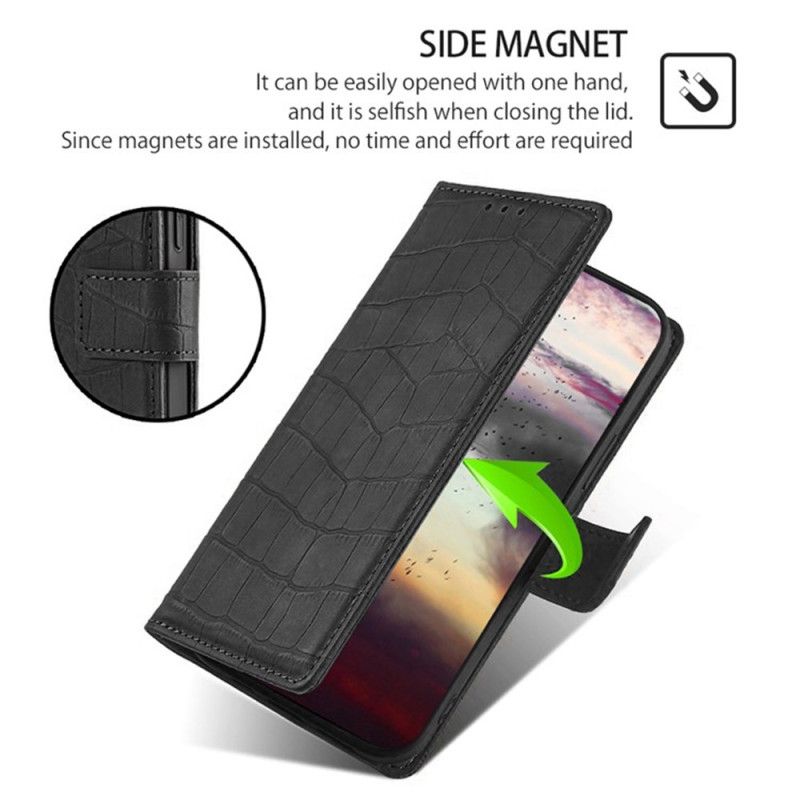 Læder Cover Realme C75 Telefon Etui Krokodilleeffekt
