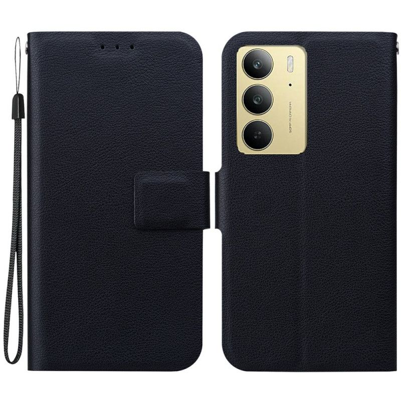 Læder Cover Realme C75 Telefon Etui Monokrom